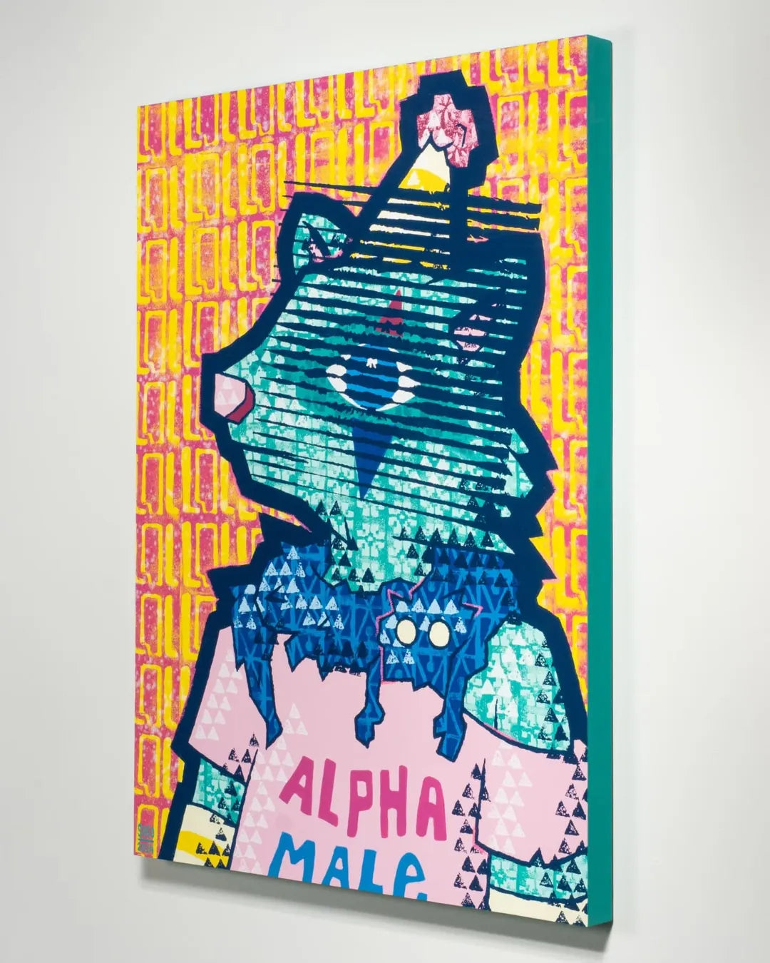 Alpha Male Bear Pop Art Canvas – Bold Street-Inspired Abstract Animal Portrait