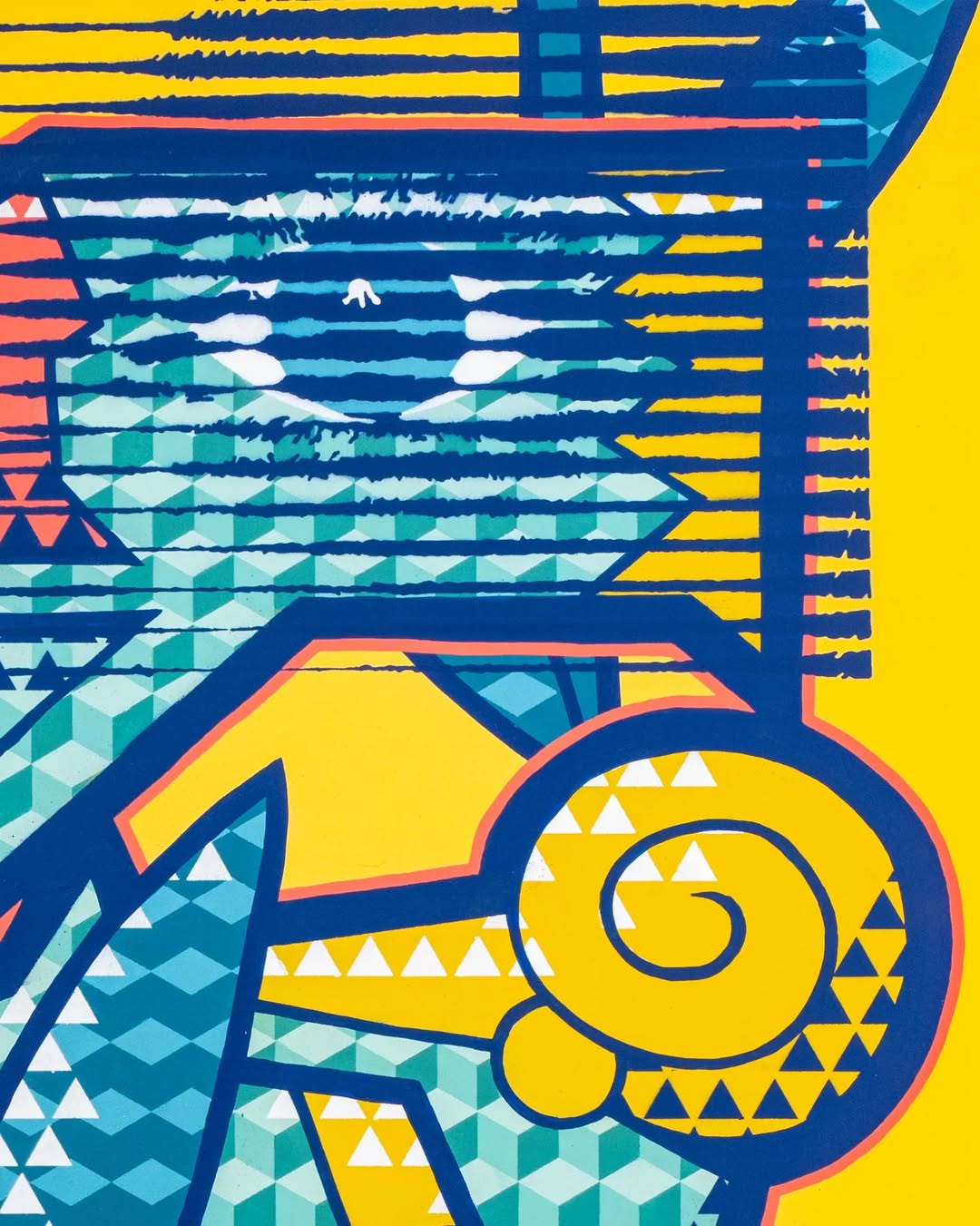 Geometric Parrot Canvas Wall Art – Bold Tropical Pop-Art Design