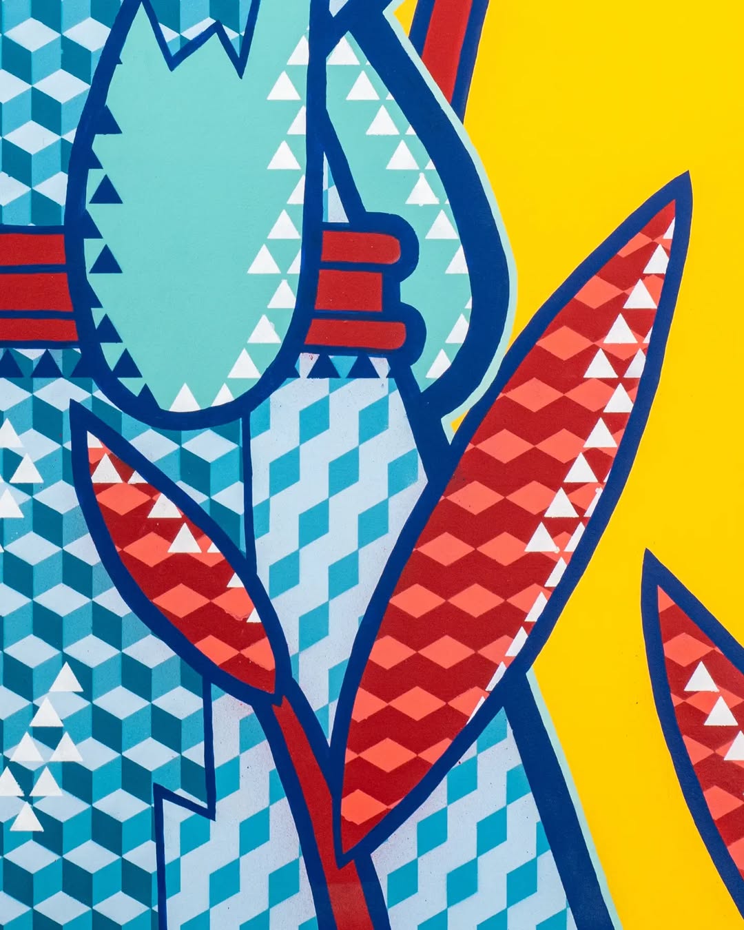 Colorful Rooster Canvas Wall Art – Modern Geometric Pop Design