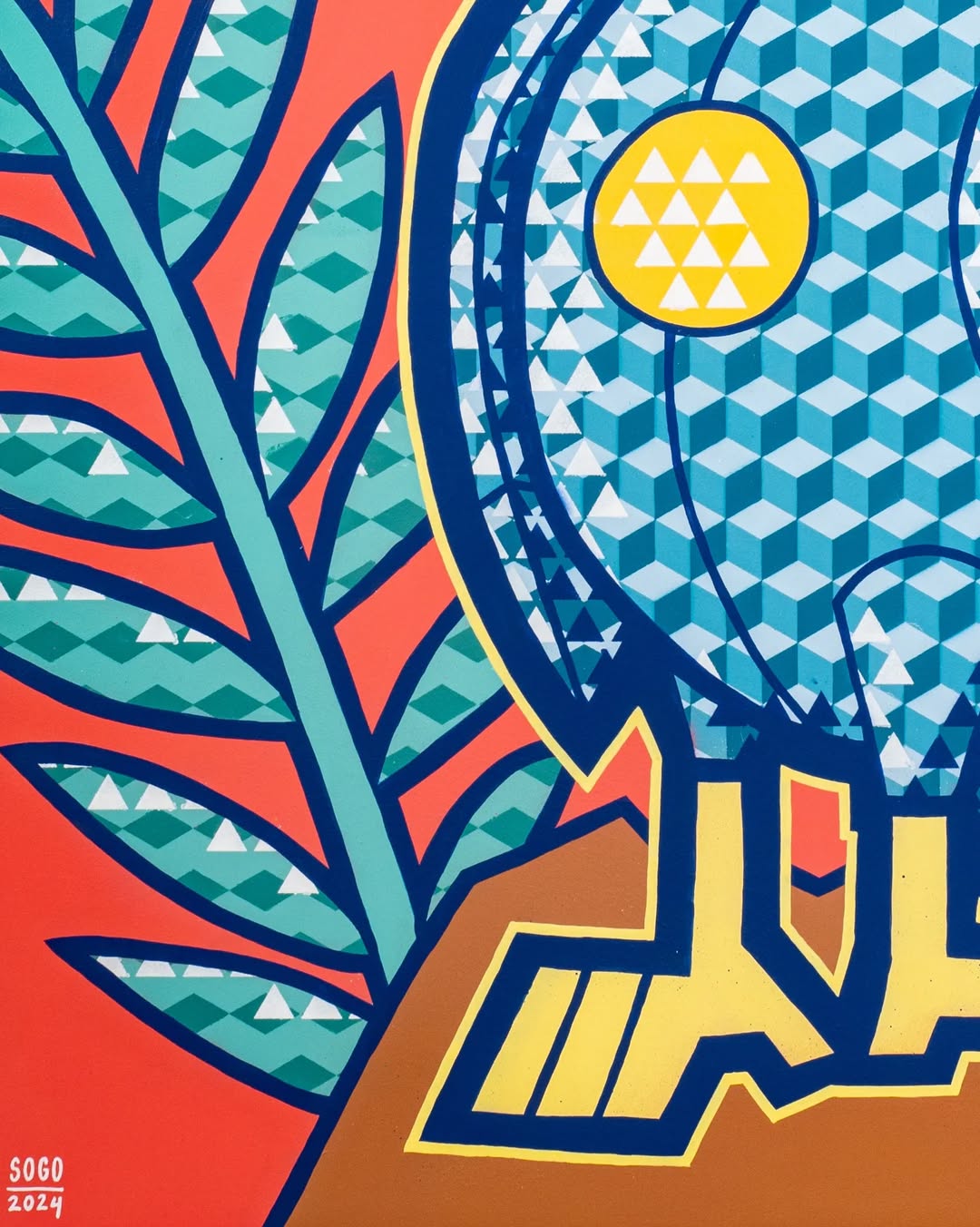 Geometric Hawk Canvas Wall Art – Bold & Modern Pop Style