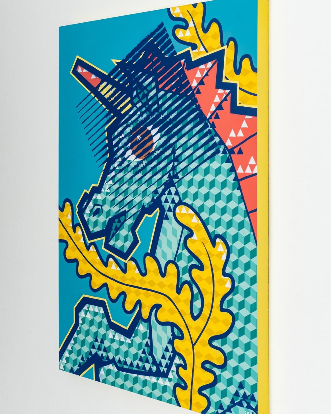 Vibrant Unicorn Pop Art Canvas – Bold Geometric Fantasy Wall Art