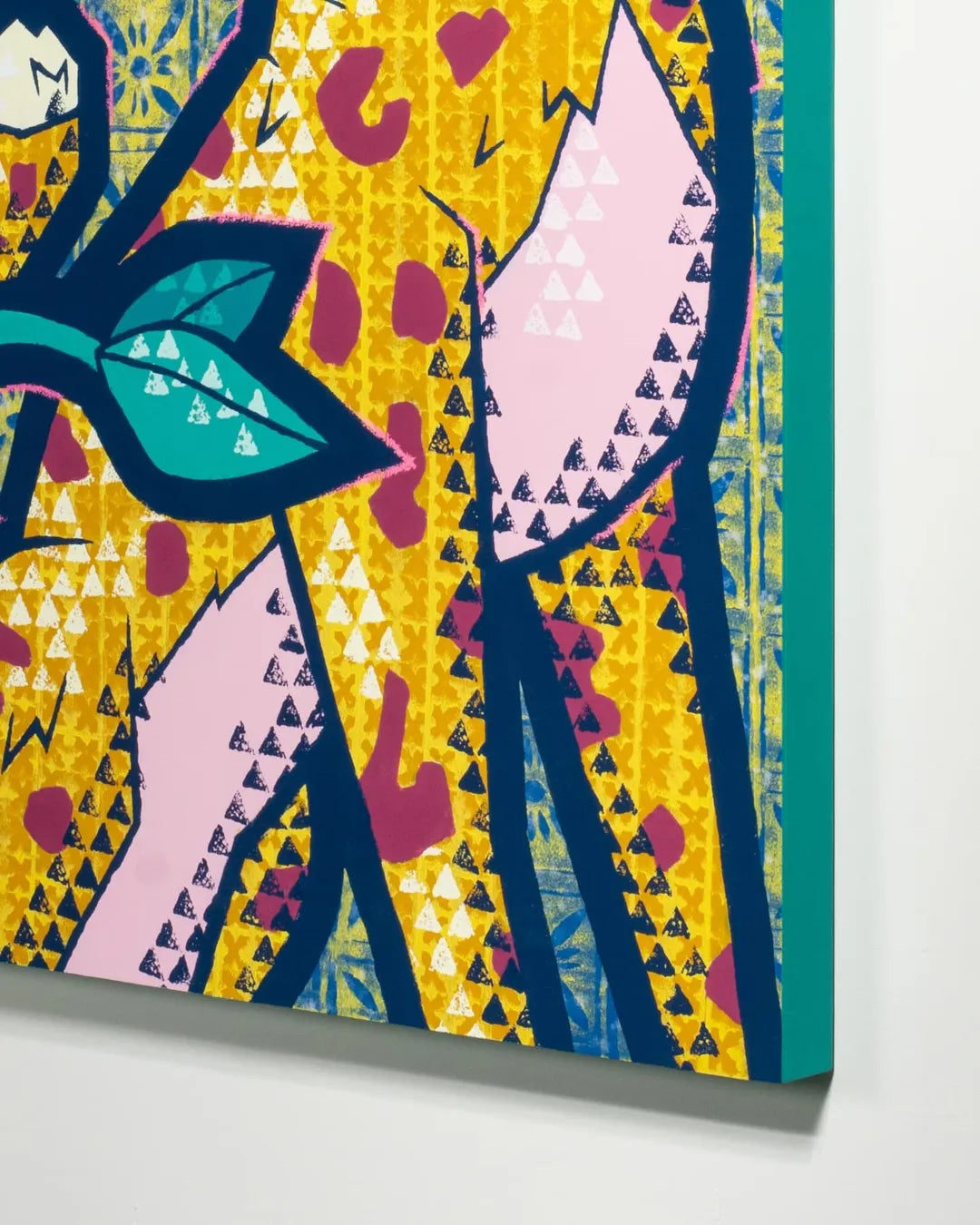 Romantic Leopard with Rose – Bold Pop Art Animal Canvas