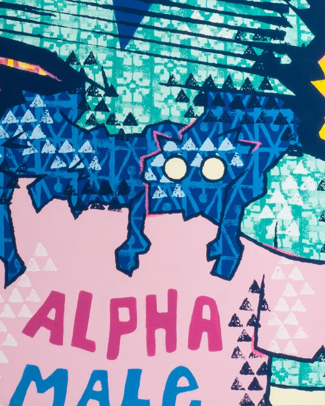 Alpha Male Bear Pop Art Canvas – Bold Street-Inspired Abstract Animal Portrait