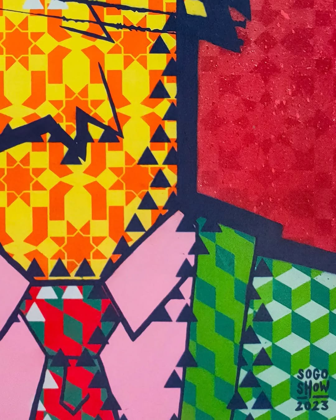 Geometric Rabbit in Suit Canvas Wall Art – Modern Pop-Art Character Design