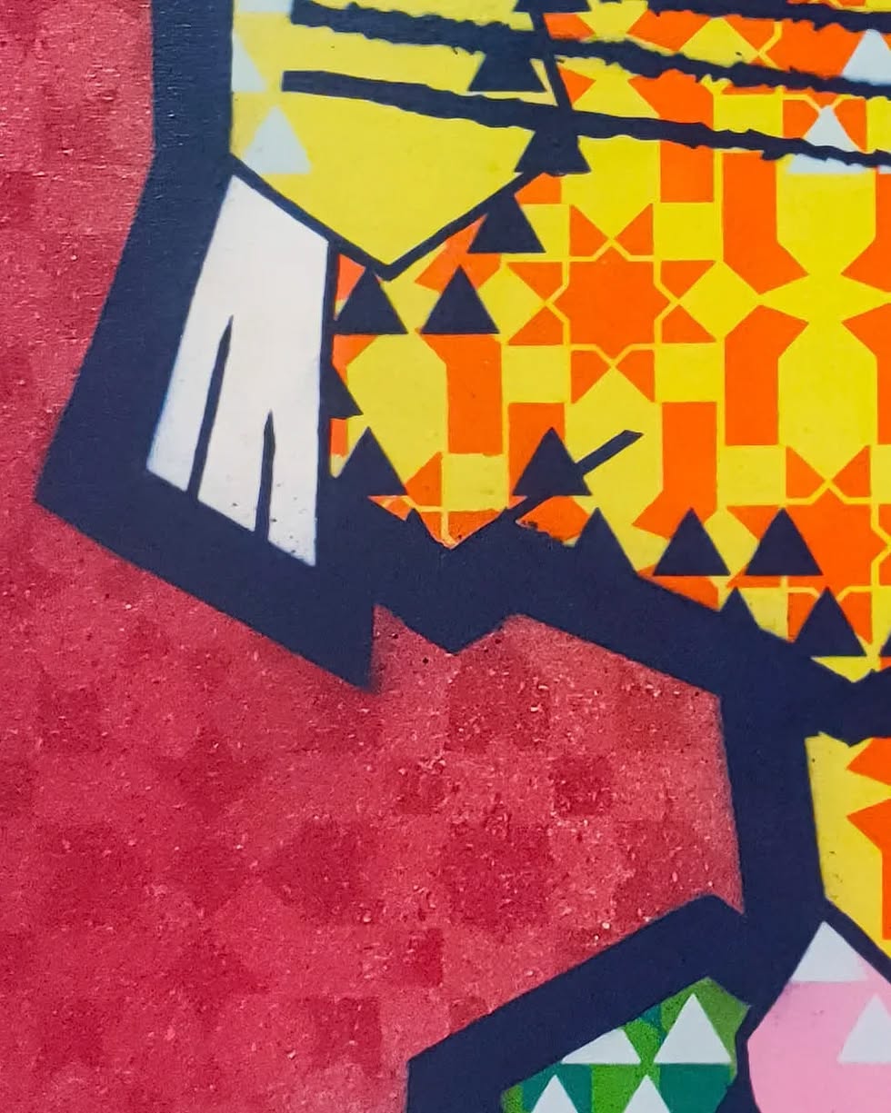 Geometric Rabbit in Suit Canvas Wall Art – Modern Pop-Art Character Design