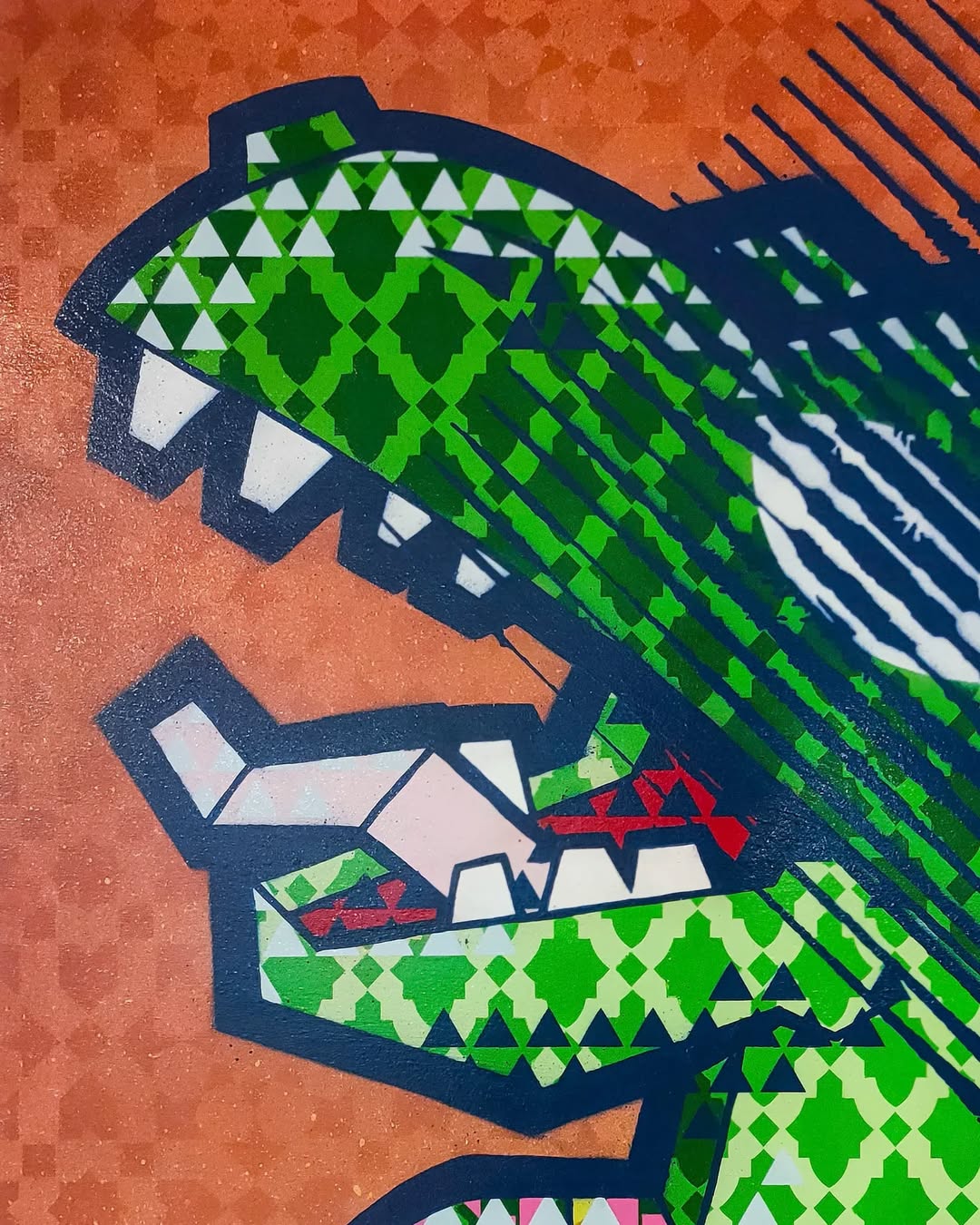 Geometric Crocodile Canvas Wall Art – Bold Street Pop-Art Style