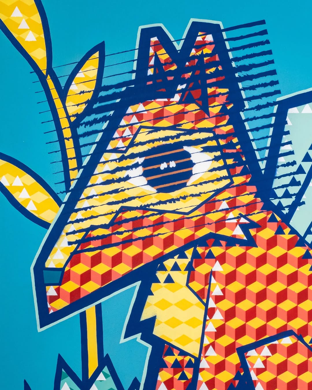 Geometric Fox Canvas Wall Art – Vibrant Modern Pop Style