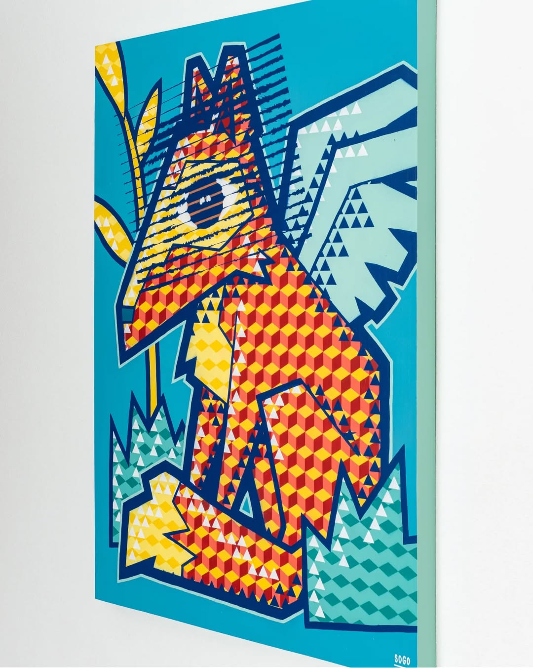 Geometric Fox Canvas Wall Art – Vibrant Modern Pop Style