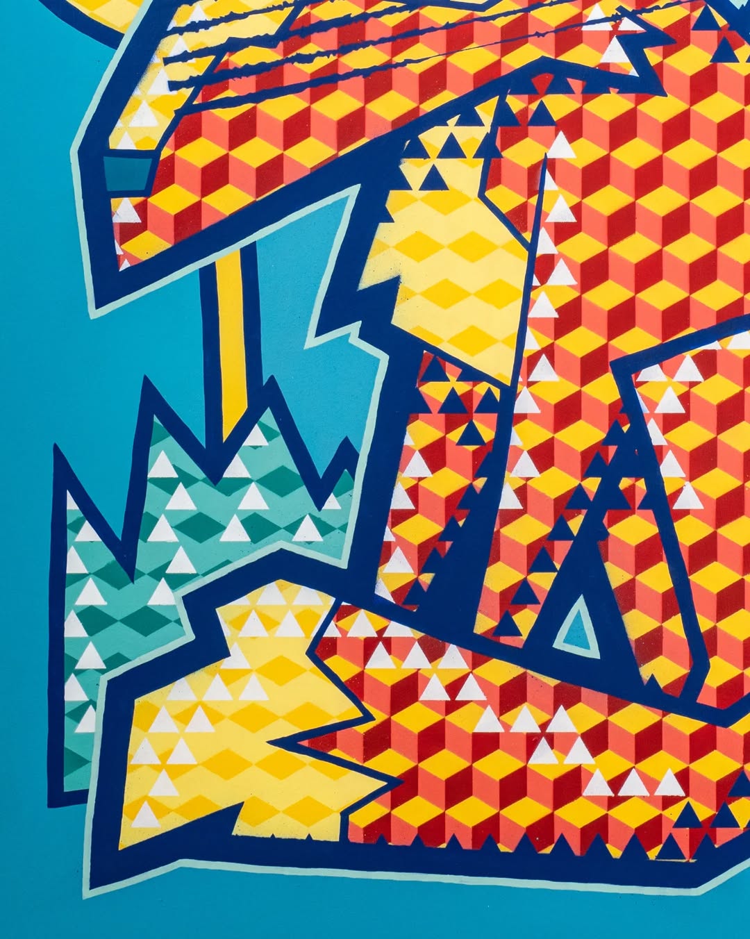 Geometric Fox Canvas Wall Art – Vibrant Modern Pop Style