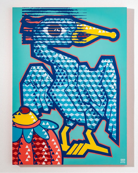 Geometric Bird Art Print – Modern Pop Street Style Canvas Wall Decor