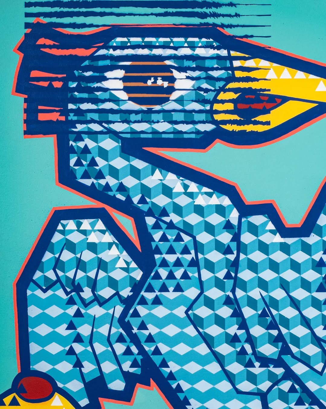 Geometric Bird Art Print – Modern Pop Street Style Canvas Wall Decor