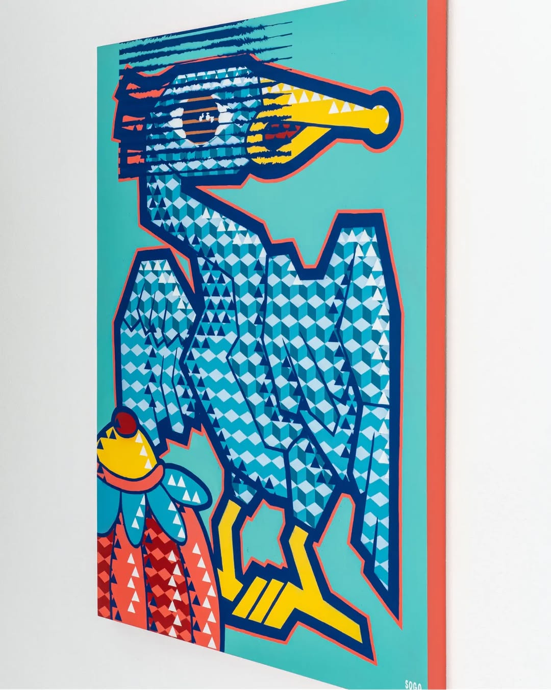 Geometric Bird Art Print – Modern Pop Street Style Canvas Wall Decor