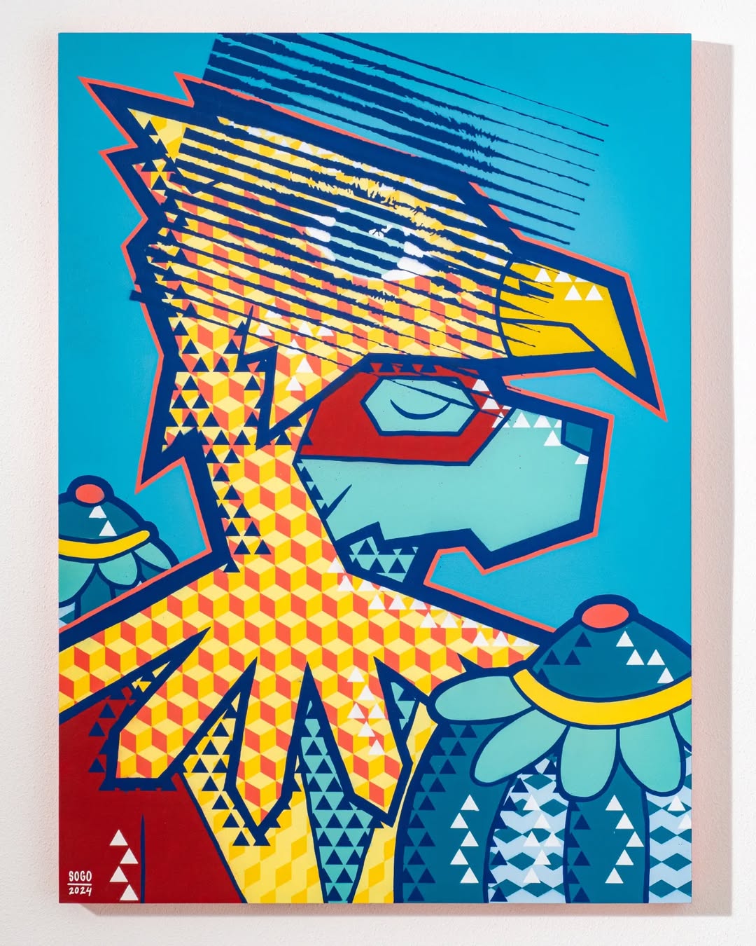 Geometric Eagle Canvas Wall Art – Bold & Modern Abstract Design