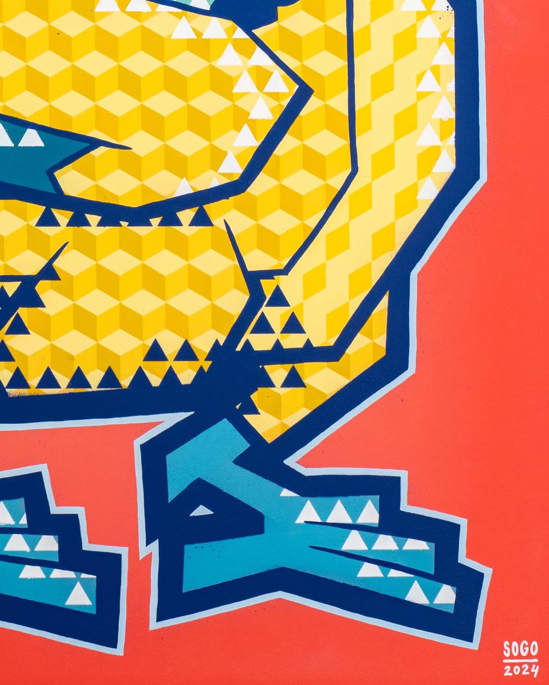 Bold Pop Art Bird Canvas – Geometric Street Art Wall Decor