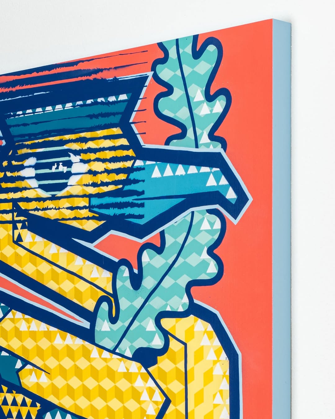 Bold Pop Art Bird Canvas – Geometric Street Art Wall Decor