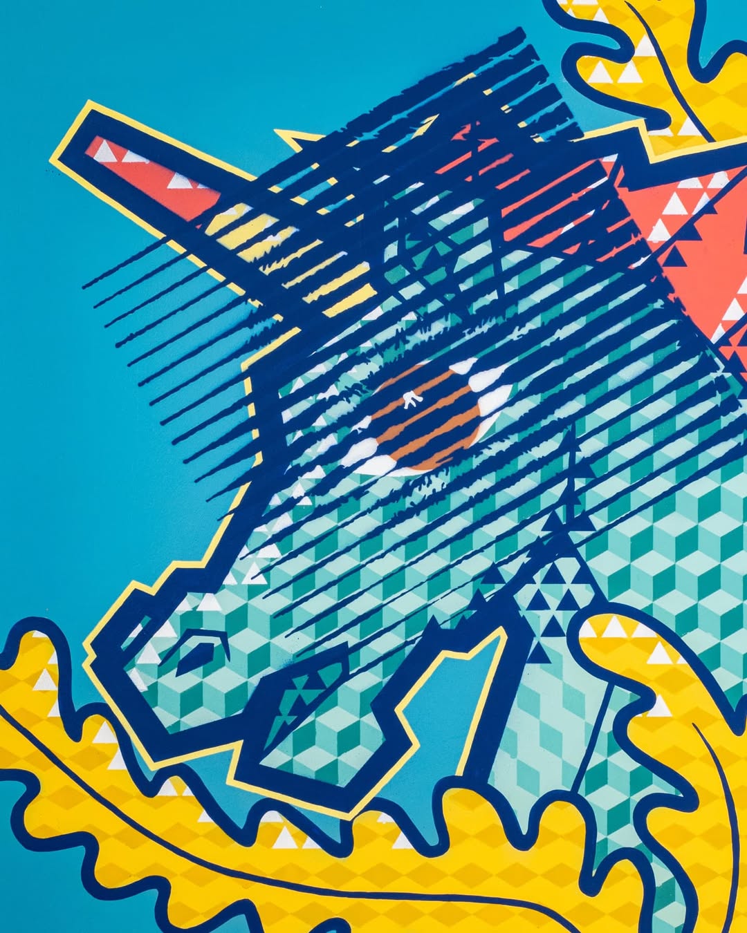 Vibrant Unicorn Pop Art Canvas – Bold Geometric Fantasy Wall Art