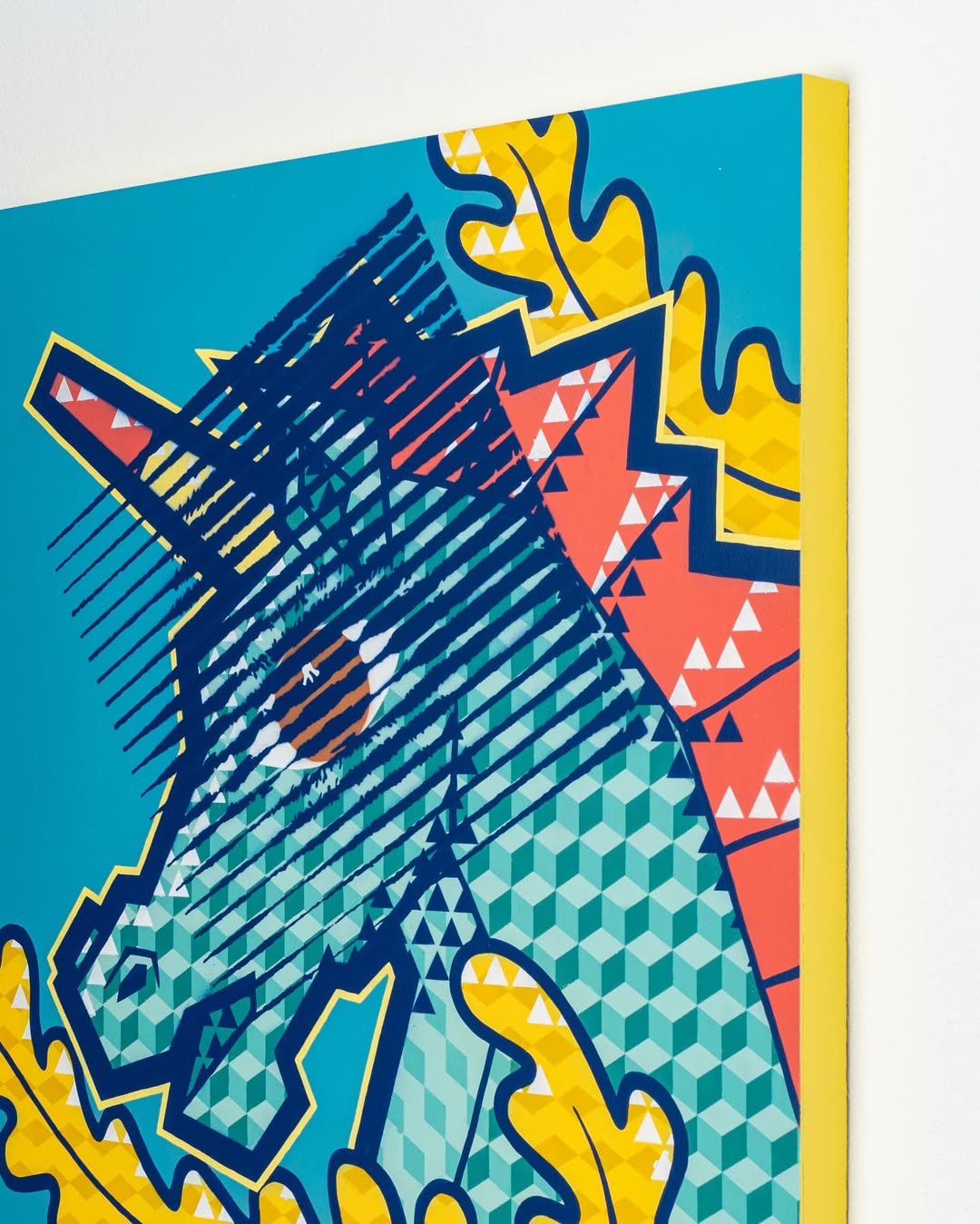 Vibrant Unicorn Pop Art Canvas – Bold Geometric Fantasy Wall Art