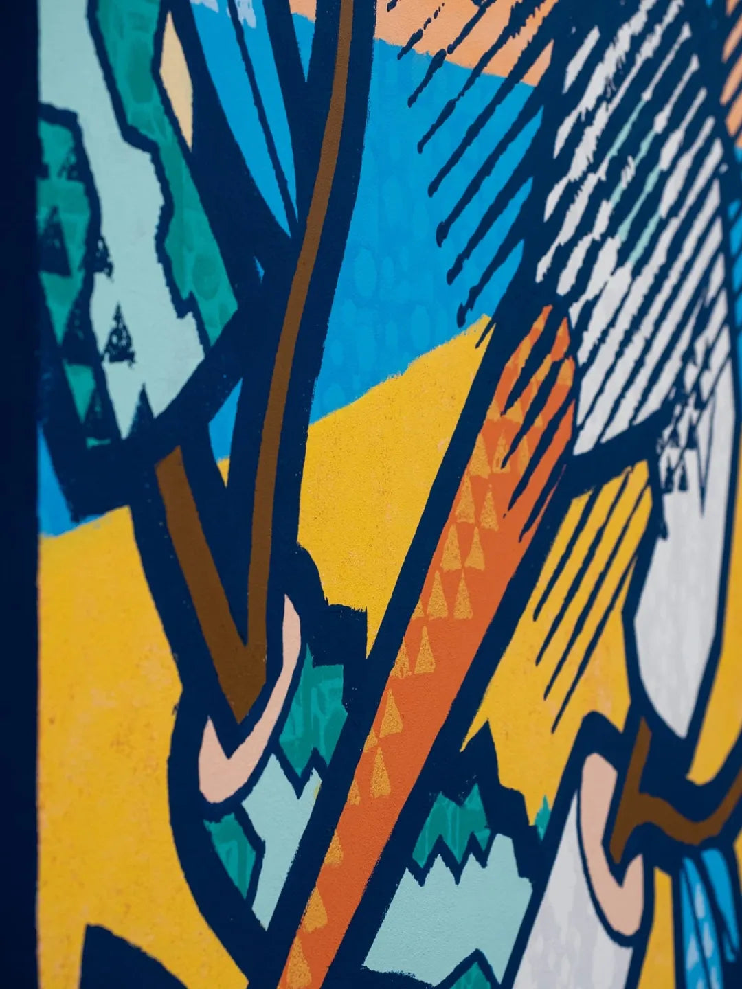 Vibrant Gecko & Crane Abstract Wall Art – Colorful Nature-Inspired Canvas